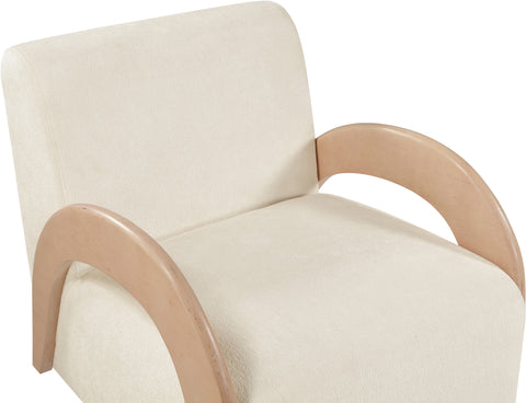 Nova Cream Chenille Fabric Upholstered Swivel Accent Chair, 1 Piece