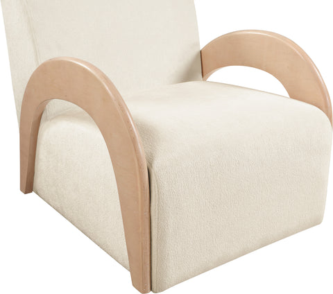 Nova Cream Chenille Fabric Upholstered Swivel Accent Chair, 1 Piece