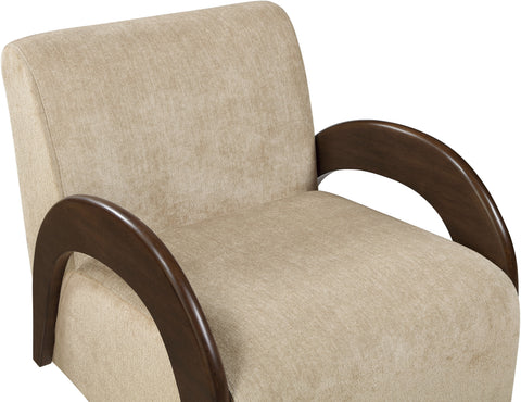 Nova Beige Chenille Fabric Upholstered Swivel Accent Chair, 1 Piece