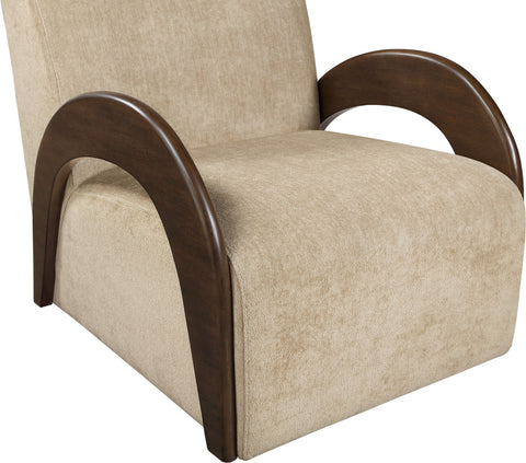 Nova Beige Chenille Fabric Upholstered Swivel Accent Chair, 1 Piece