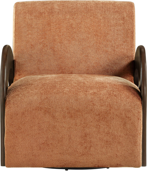 Nova Cognac Chenille Fabric Upholstered Swivel Accent Chair, 1 Piece