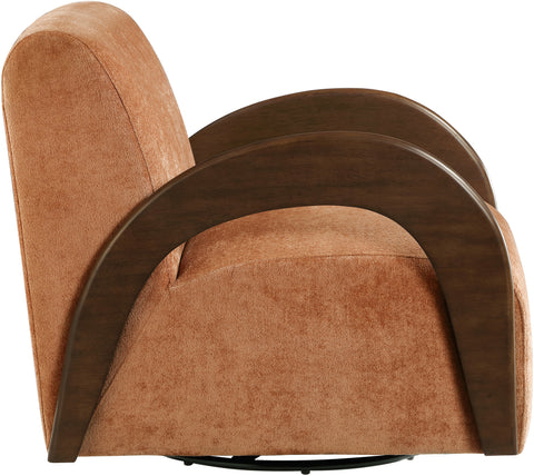 Nova Cognac Chenille Fabric Upholstered Swivel Accent Chair, 1 Piece