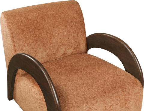 Nova Cognac Chenille Fabric Upholstered Swivel Accent Chair, 1 Piece