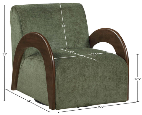 Nova Green Chenille Fabric Upholstered Swivel Accent Chair, 1 Piece