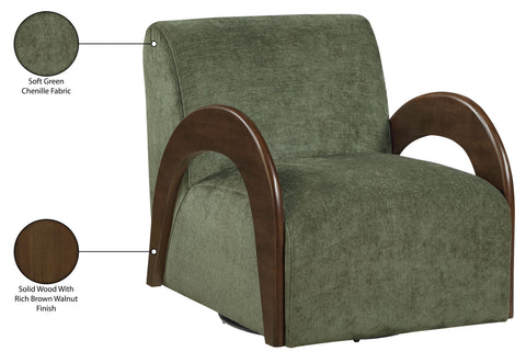 Nova Green Chenille Fabric Upholstered Swivel Accent Chair, 1 Piece