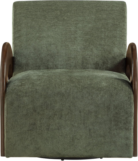 Nova Green Chenille Fabric Upholstered Swivel Accent Chair, 1 Piece