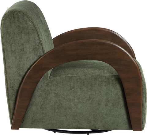 Nova Green Chenille Fabric Upholstered Swivel Accent Chair, 1 Piece