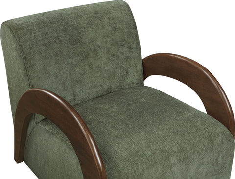 Nova Green Chenille Fabric Upholstered Swivel Accent Chair, 1 Piece