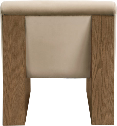Orla Beige Velvet Performance Fabric Upholstered Accent Chair, 1 Piece