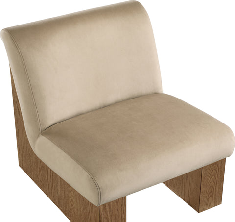 Orla Beige Velvet Performance Fabric Upholstered Accent Chair, 1 Piece