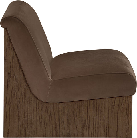 Orla Brown Velvet Performance Fabric Upholstered Accent Chair, 1 Piece
