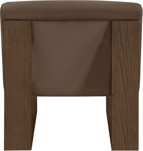 Orla Brown Velvet Performance Fabric Upholstered Accent Chair, 1 Piece