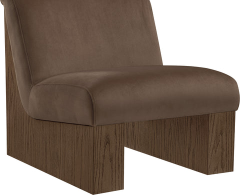 Orla Brown Velvet Performance Fabric Upholstered Accent Chair, 1 Piece