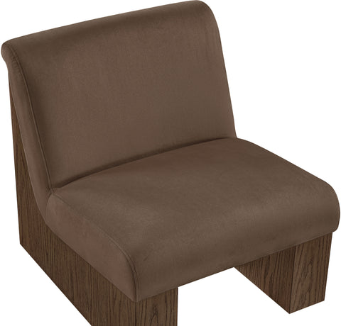 Orla Brown Velvet Performance Fabric Upholstered Accent Chair, 1 Piece