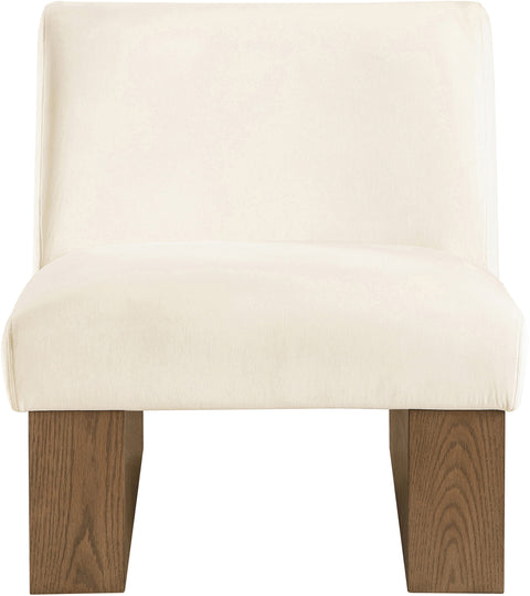 Orla Cream Velvet Performance Fabric Upholstered Accent Chair, 1 Piece