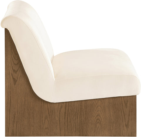 Orla Cream Velvet Performance Fabric Upholstered Accent Chair, 1 Piece