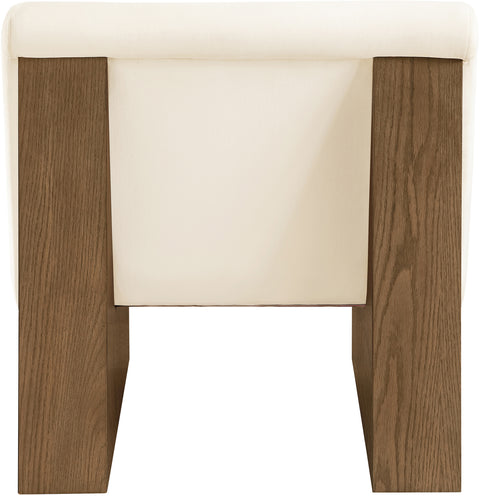 Orla Cream Velvet Performance Fabric Upholstered Accent Chair, 1 Piece