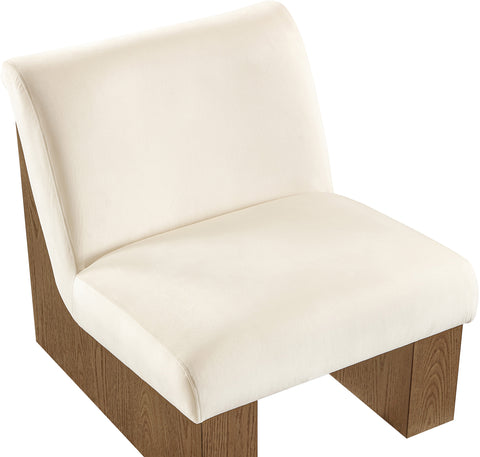Orla Cream Velvet Performance Fabric Upholstered Accent Chair, 1 Piece