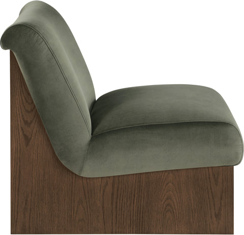Orla Green Velvet Performance Fabric Upholstered Accent Chair, 1 Piece