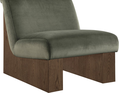 Orla Green Velvet Performance Fabric Upholstered Accent Chair, 1 Piece