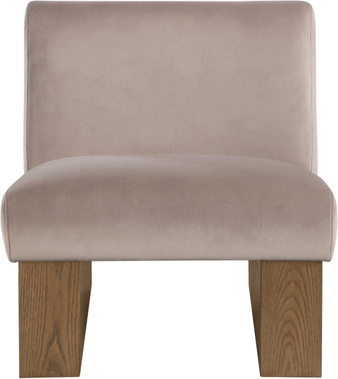 Orla Taupe Velvet Performance Fabric Upholstered Accent Chair, 1 Piece