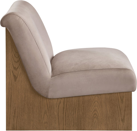Orla Taupe Velvet Performance Fabric Upholstered Accent Chair, 1 Piece