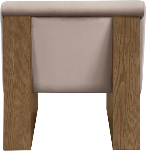 Orla Taupe Velvet Performance Fabric Upholstered Accent Chair, 1 Piece