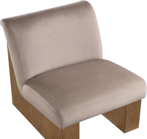 Orla Taupe Velvet Performance Fabric Upholstered Accent Chair, 1 Piece