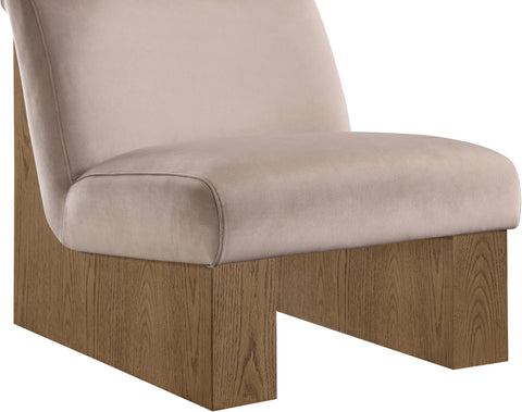 Orla Taupe Velvet Performance Fabric Upholstered Accent Chair, 1 Piece