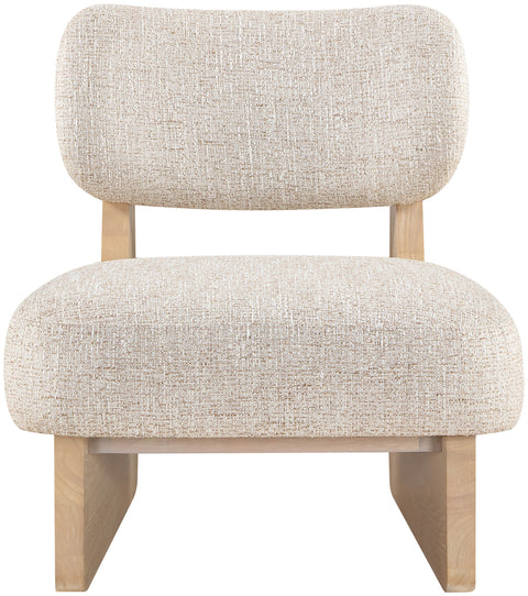 Marlow Beige Linen Textured Fabric Upholstered Accent Chair, 1 Piece
