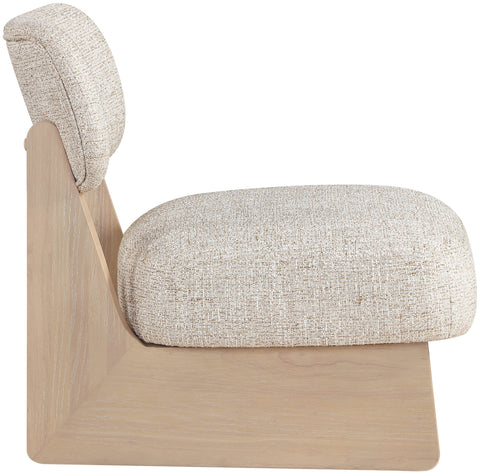 Marlow Beige Linen Textured Fabric Upholstered Accent Chair, 1 Piece