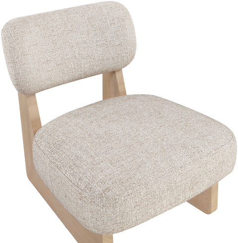 Marlow Beige Linen Textured Fabric Upholstered Accent Chair, 1 Piece