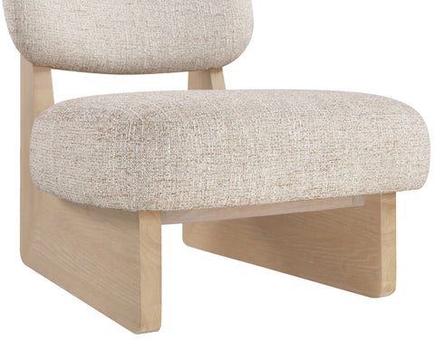 Marlow Beige Linen Textured Fabric Upholstered Accent Chair, 1 Piece