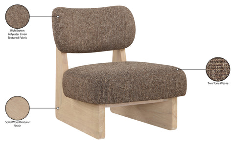 Marlow Brown Linen Textured Fabric Upholstered Accent Chair, 1 Piece