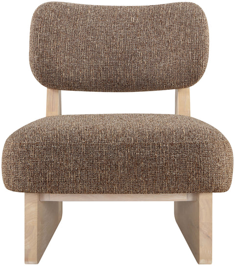 Marlow Brown Linen Textured Fabric Upholstered Accent Chair, 1 Piece