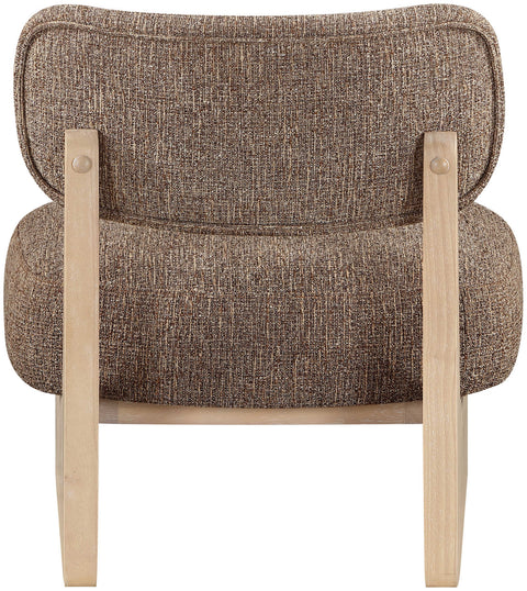 Marlow Brown Linen Textured Fabric Upholstered Accent Chair, 1 Piece