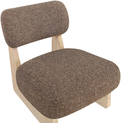 Marlow Brown Linen Textured Fabric Upholstered Accent Chair, 1 Piece