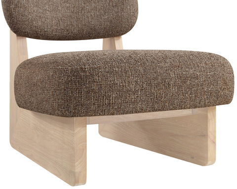 Marlow Brown Linen Textured Fabric Upholstered Accent Chair, 1 Piece