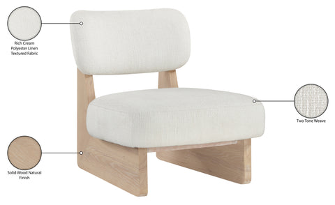 Marlow Cream Linen Textured Fabric Upholstered Accent Chair, 1 Piece