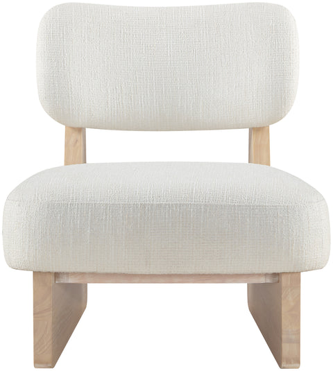 Marlow Cream Linen Textured Fabric Upholstered Accent Chair, 1 Piece