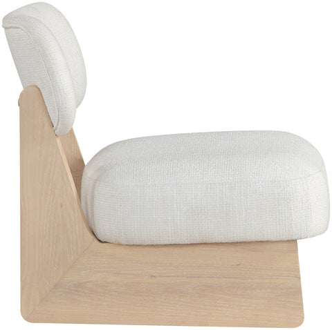 Marlow Cream Linen Textured Fabric Upholstered Accent Chair, 1 Piece
