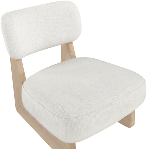 Marlow Cream Linen Textured Fabric Upholstered Accent Chair, 1 Piece