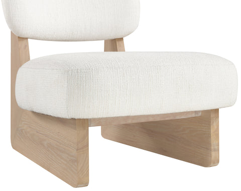 Marlow Cream Linen Textured Fabric Upholstered Accent Chair, 1 Piece