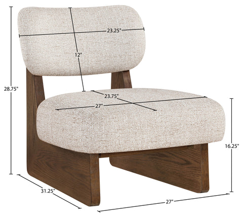 Marlow Beige Linen Textured Fabric Upholstered Accent Chair, 1 Piece (Style 2)