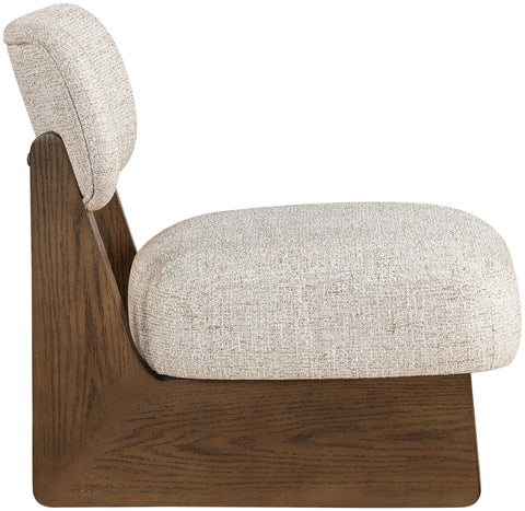 Marlow Beige Linen Textured Fabric Upholstered Accent Chair, 1 Piece (Style 2)