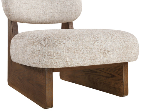Marlow Beige Linen Textured Fabric Upholstered Accent Chair, 1 Piece (Style 2)