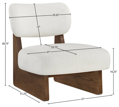 Marlow Cream Linen Textured Fabric Upholstered Accent Chair, 1 Piece (Style 2)