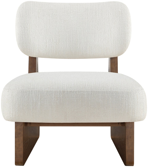 Marlow Cream Linen Textured Fabric Upholstered Accent Chair, 1 Piece (Style 2)