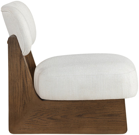 Marlow Cream Linen Textured Fabric Upholstered Accent Chair, 1 Piece (Style 2)