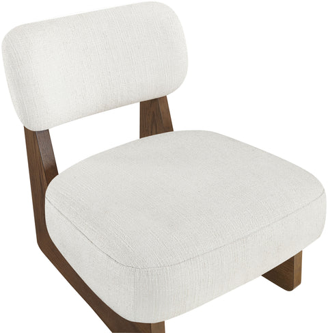 Marlow Cream Linen Textured Fabric Upholstered Accent Chair, 1 Piece (Style 2)